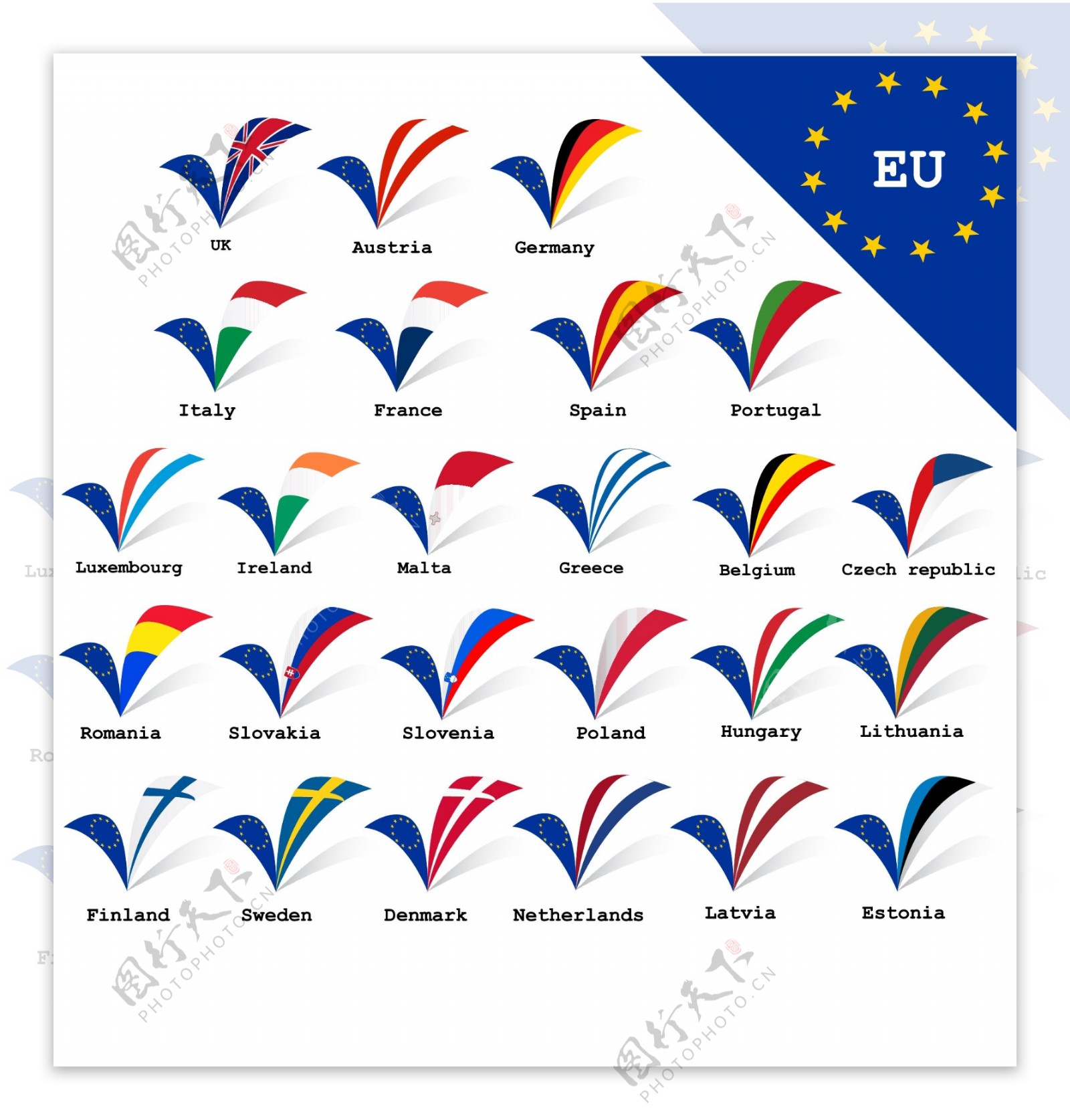欧盟的标志和符号02矢量