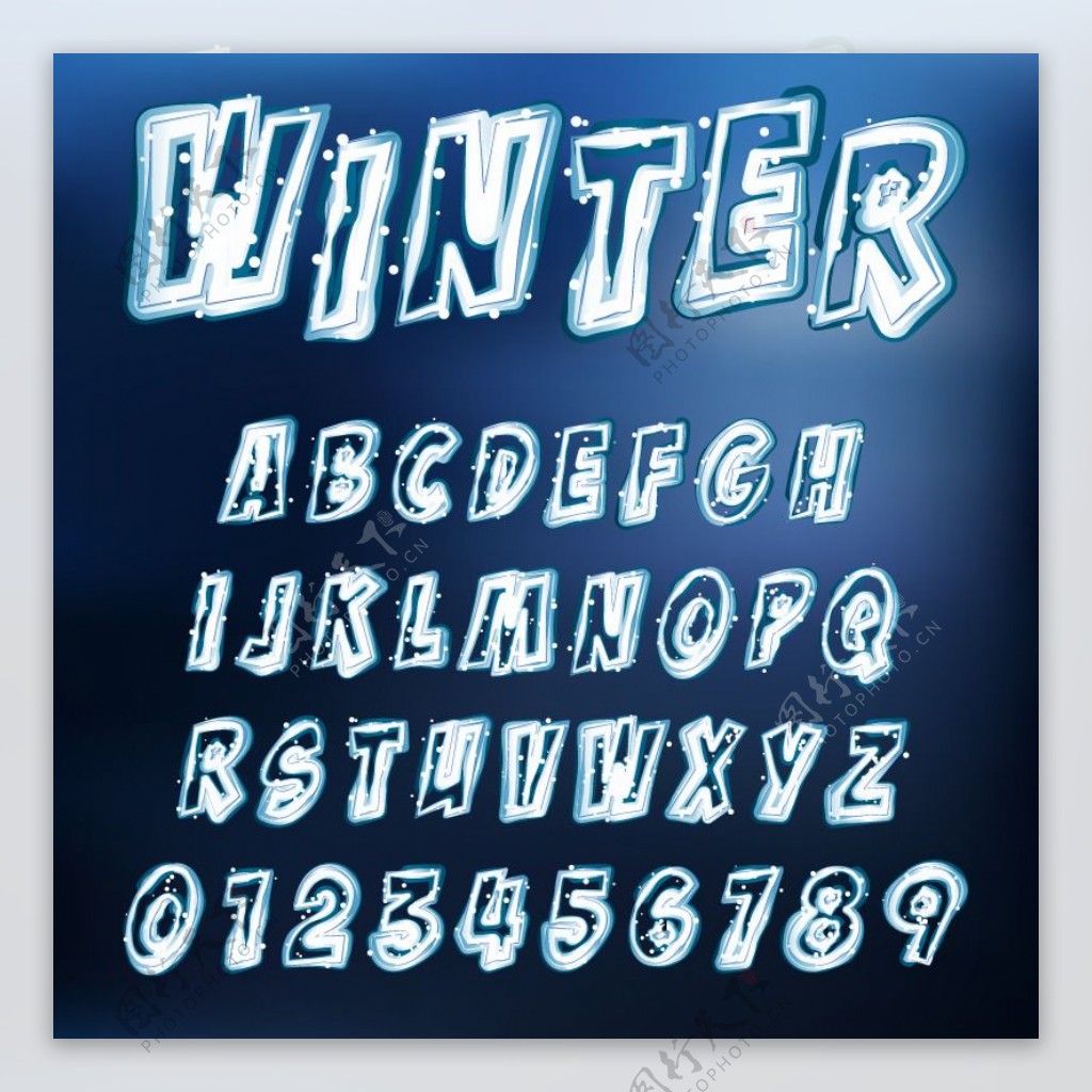 冰冻字母设计矢量素材