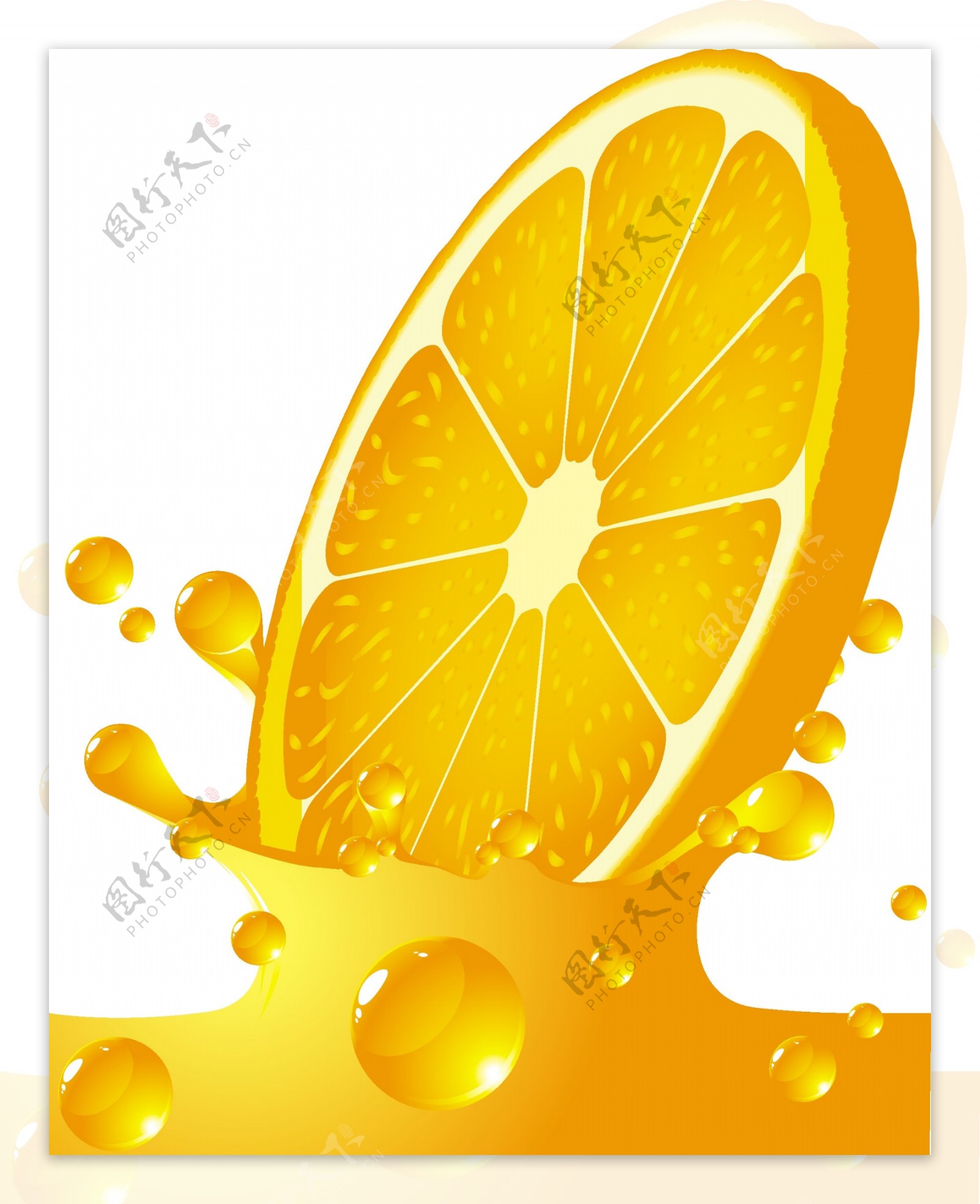 动感橙汁矢量素材