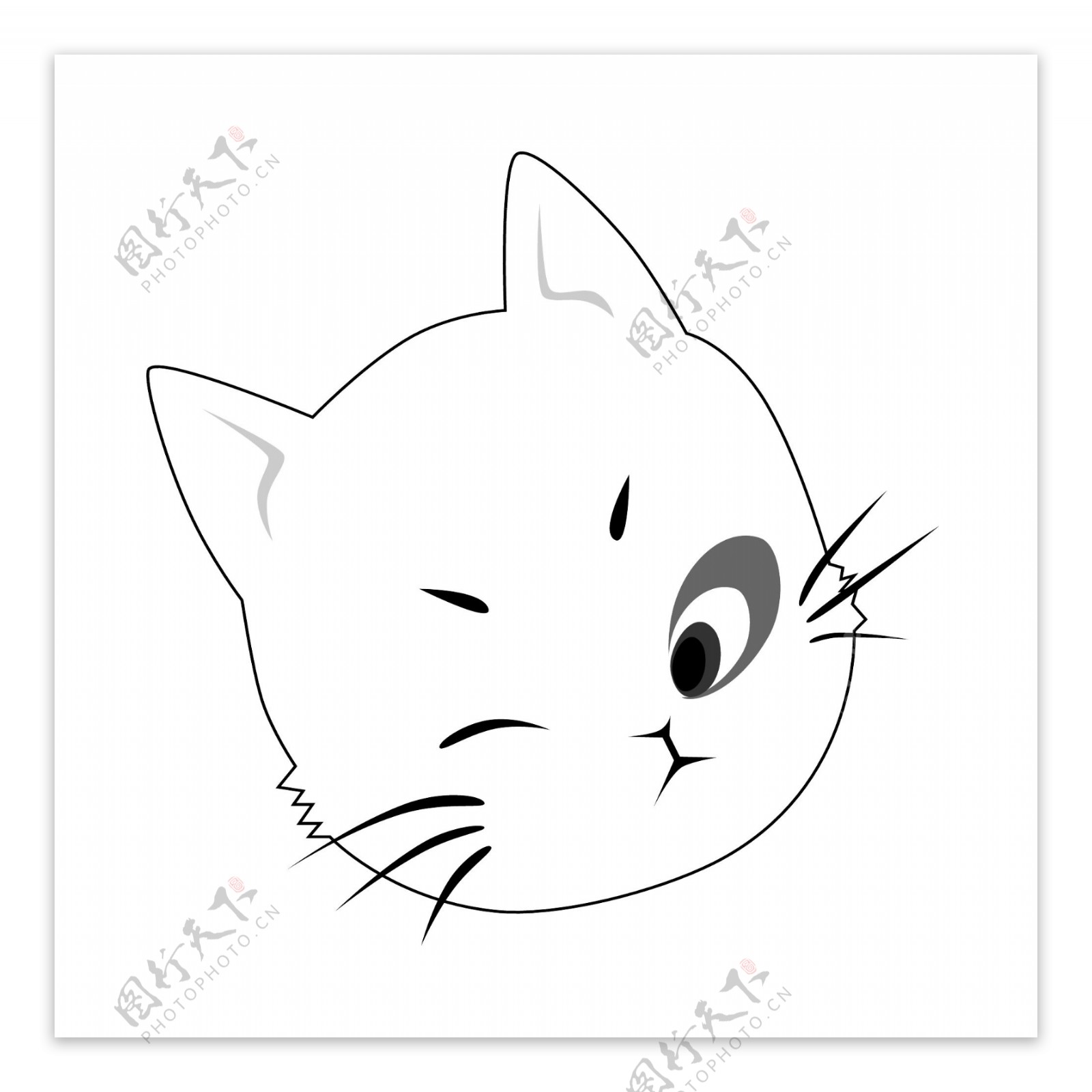 印花矢量图表情卡通动物猫免费素材