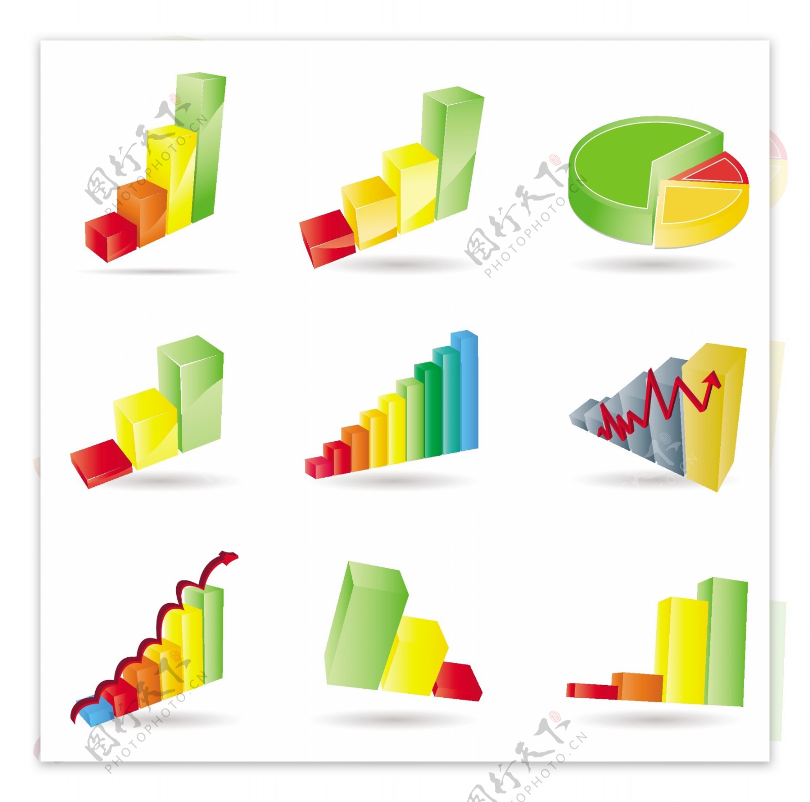 商业图表矢量集