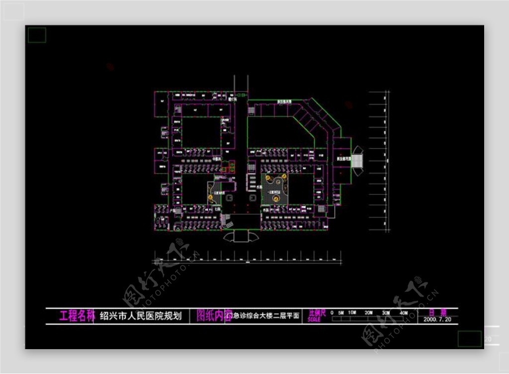 绍兴人民医院规划建筑设计cad素材