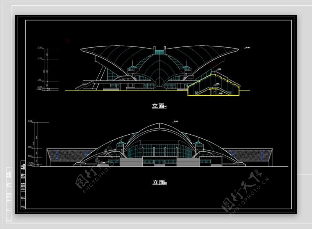 某大学体育馆方案图cad图纸