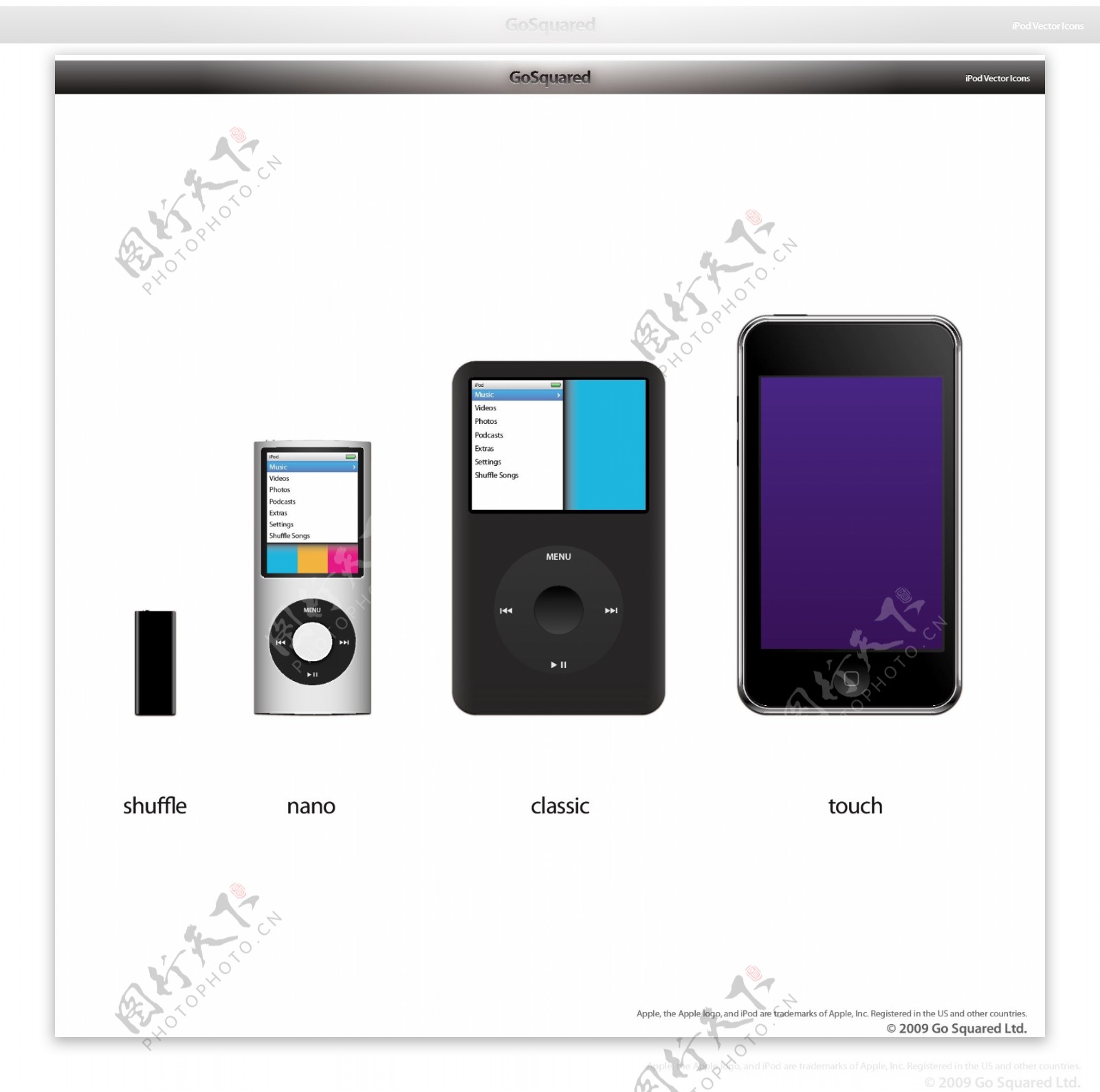 iPod系列矢量素材
