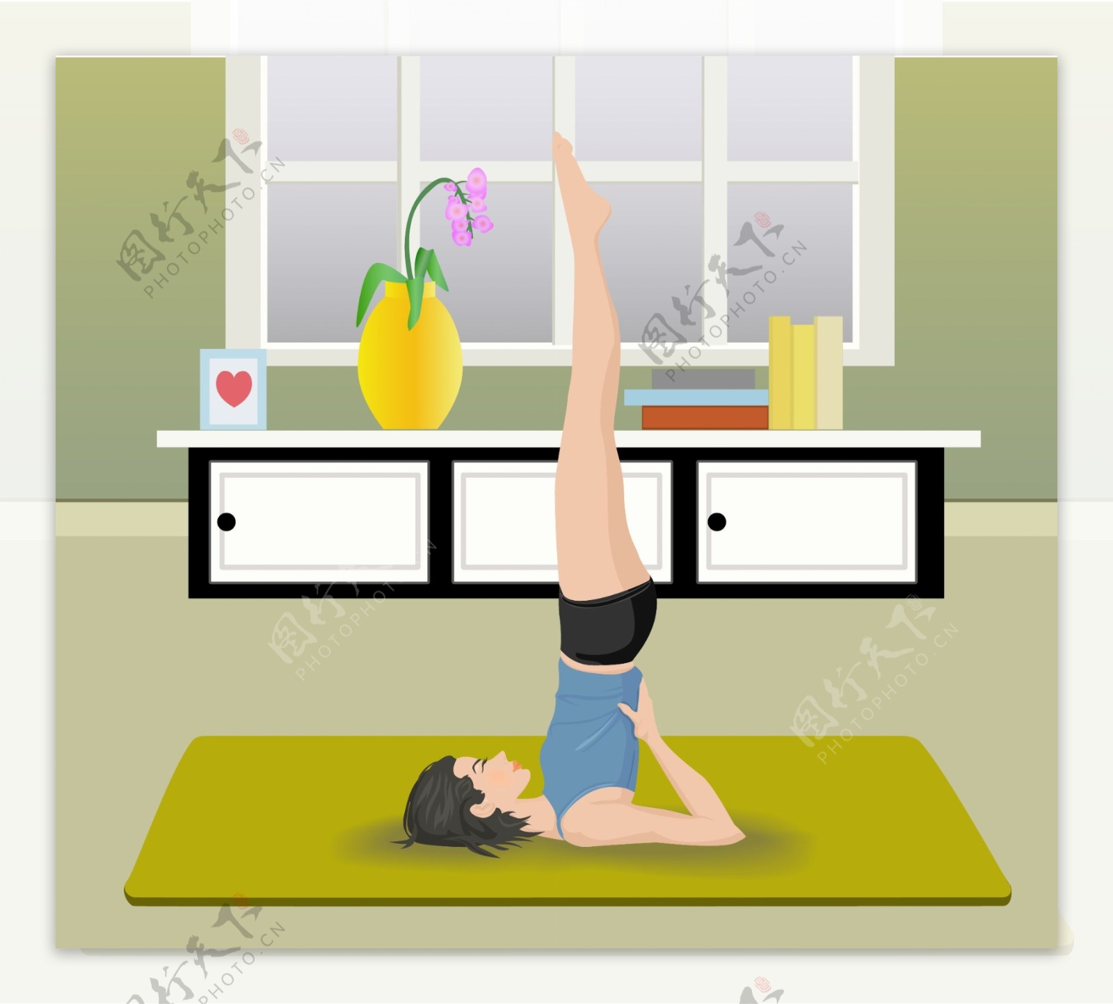 健身女性瑜伽休闲运动健康