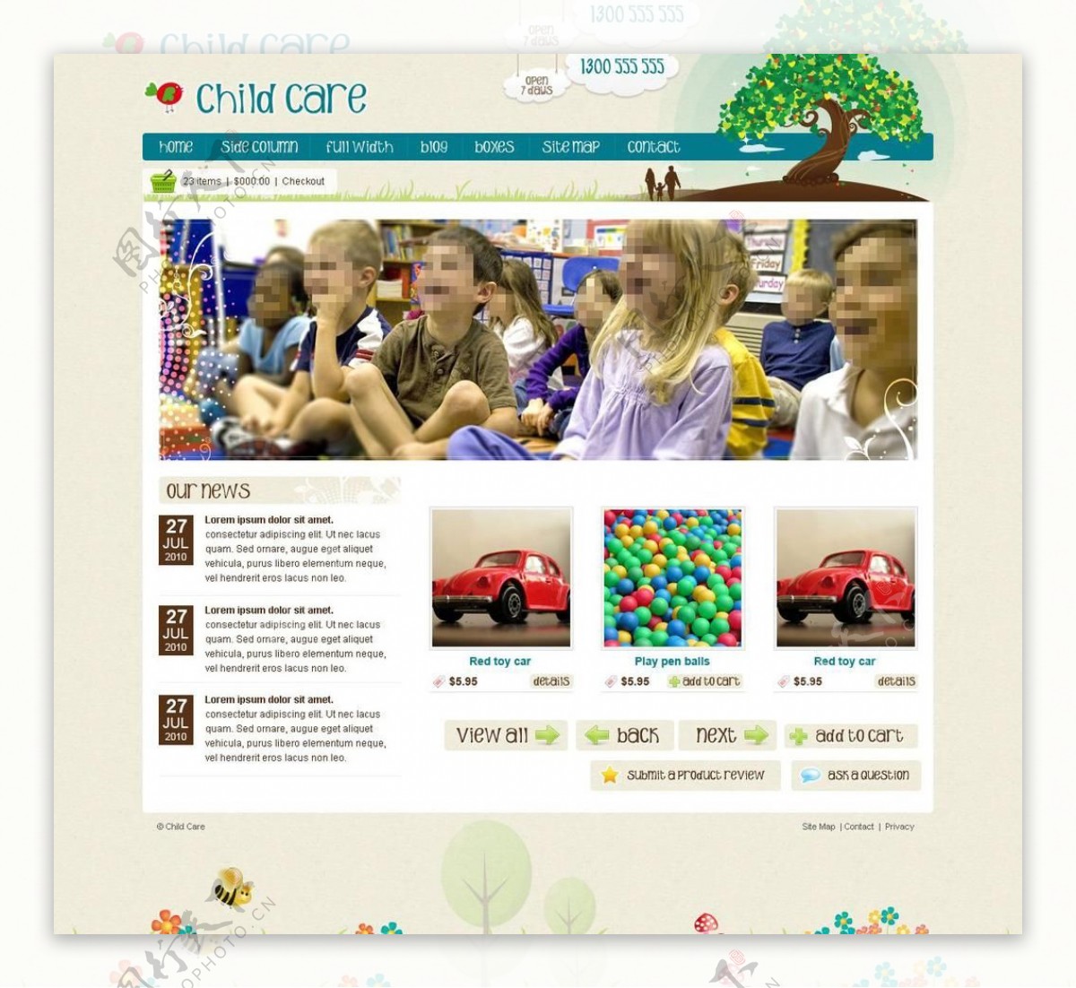 欧美儿童网页模板图片
