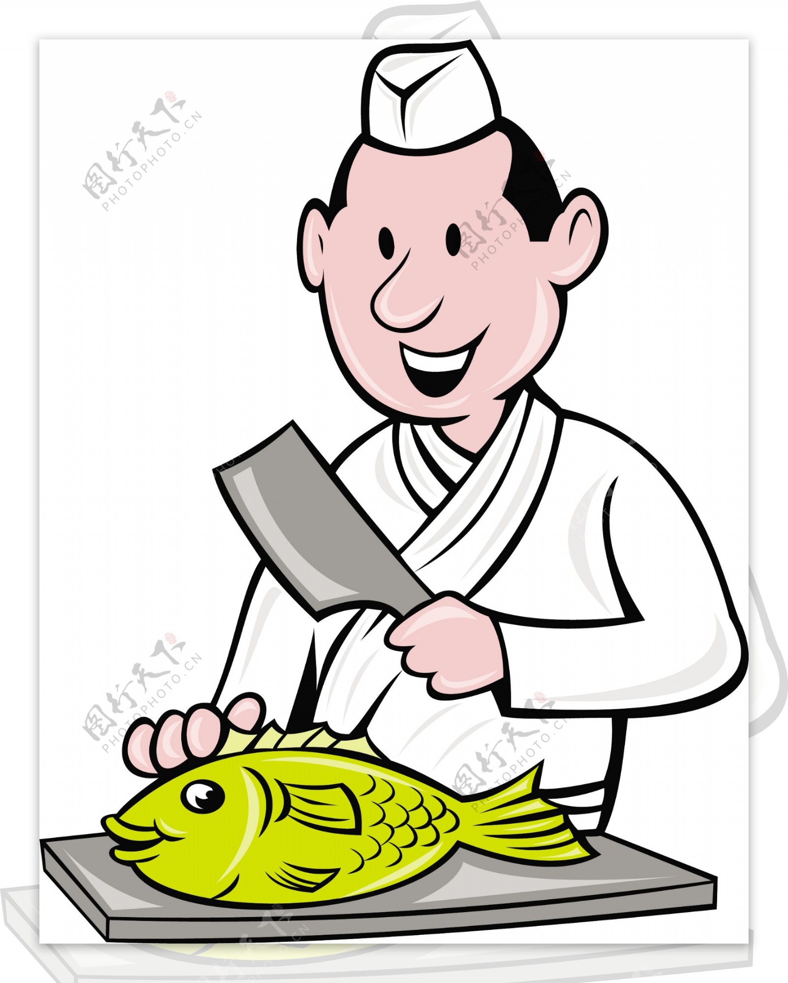厨师准备鱼