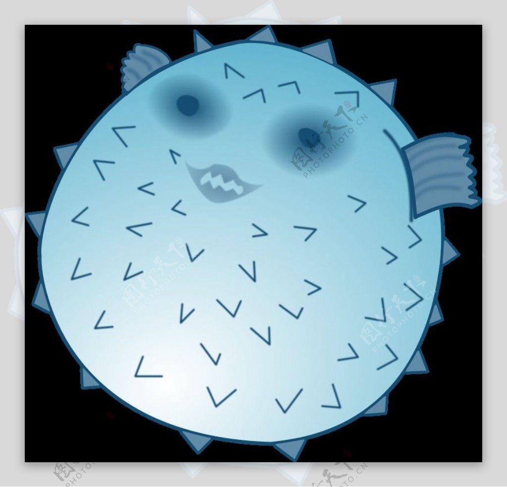 河豚海洋动物卡通手绘高清矢量【免抠元素PNG】-90设计网
