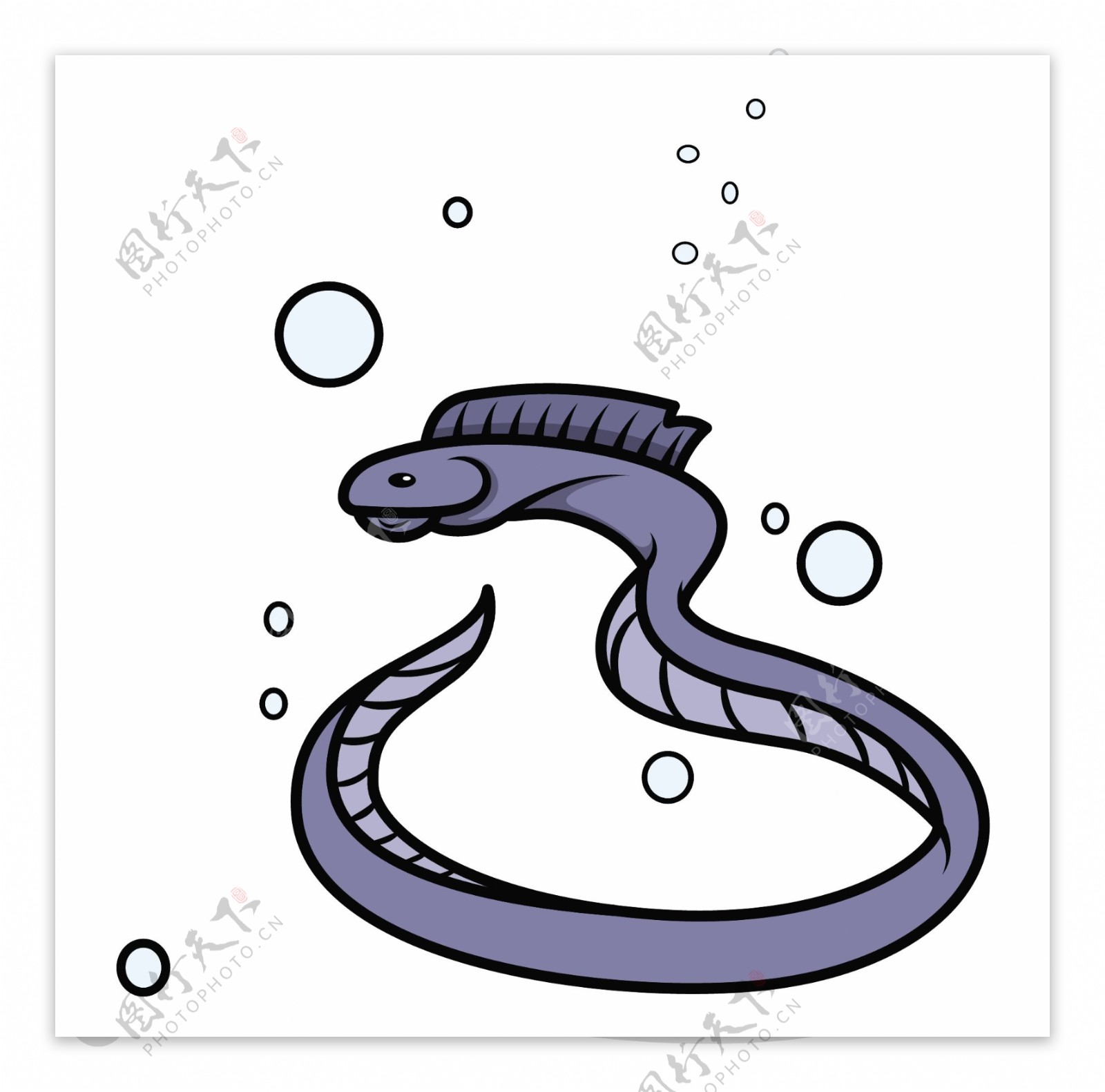 鳗鲡鱼矢量卡通插画