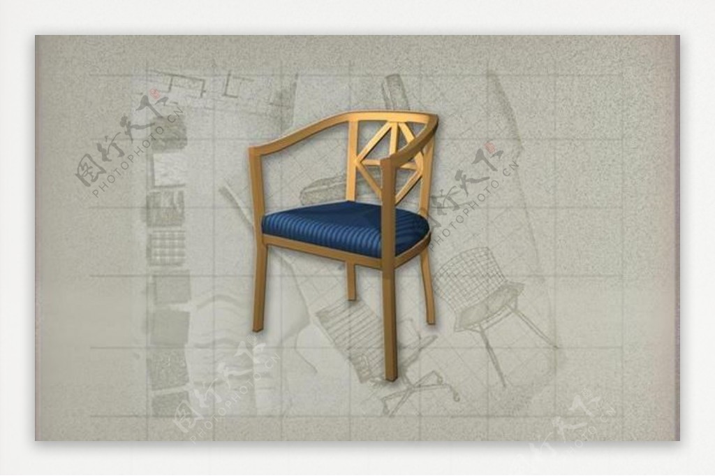 酒店风格家具椅子A0243D模型
