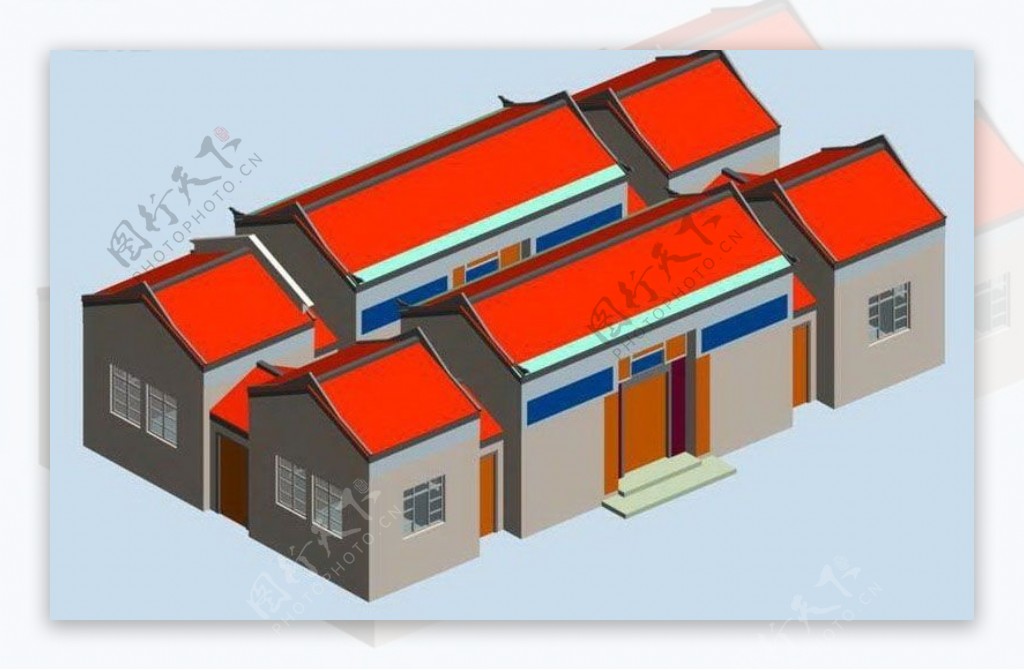 中国古代精致楼房3D模型