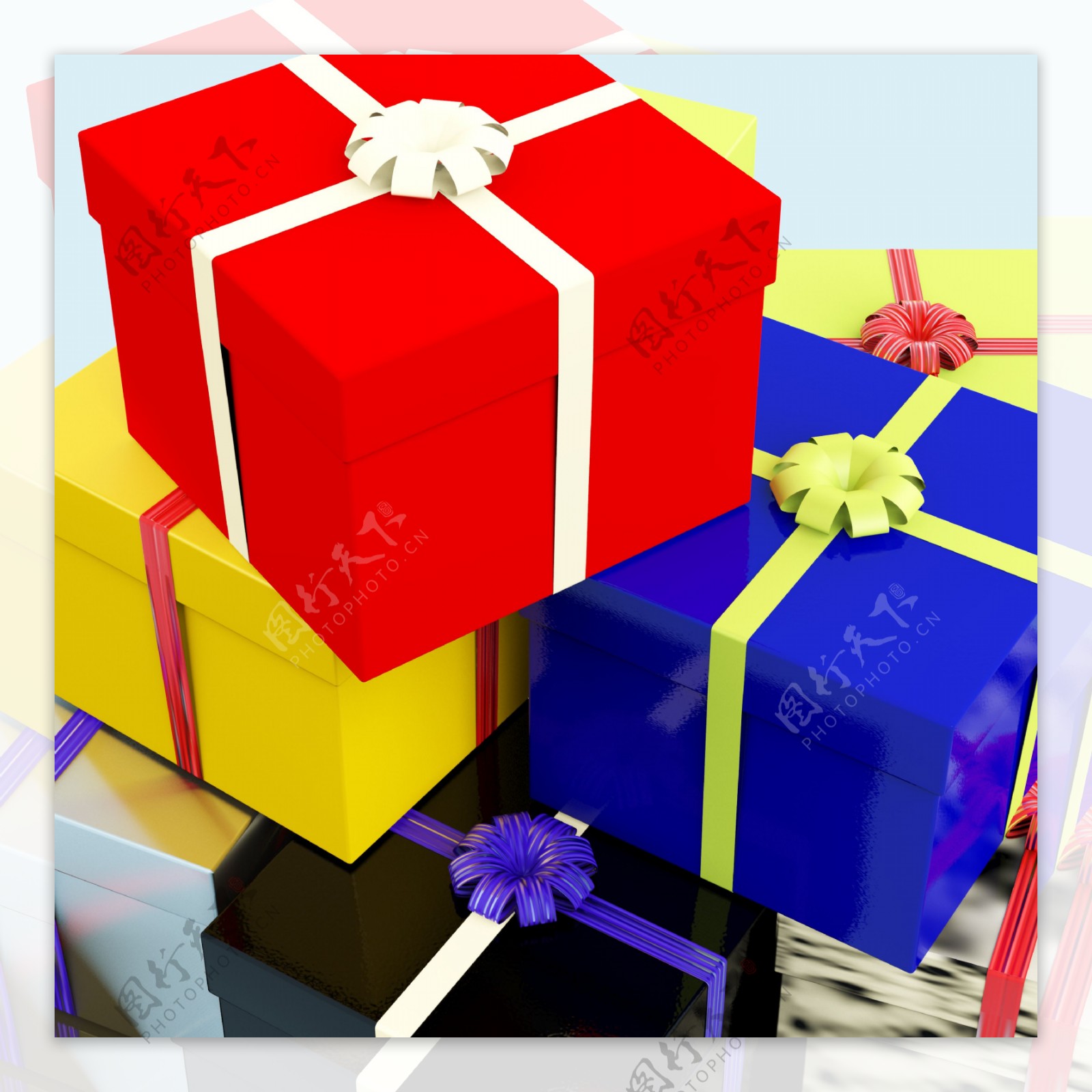 彩色礼品盒为家人或朋友的礼物