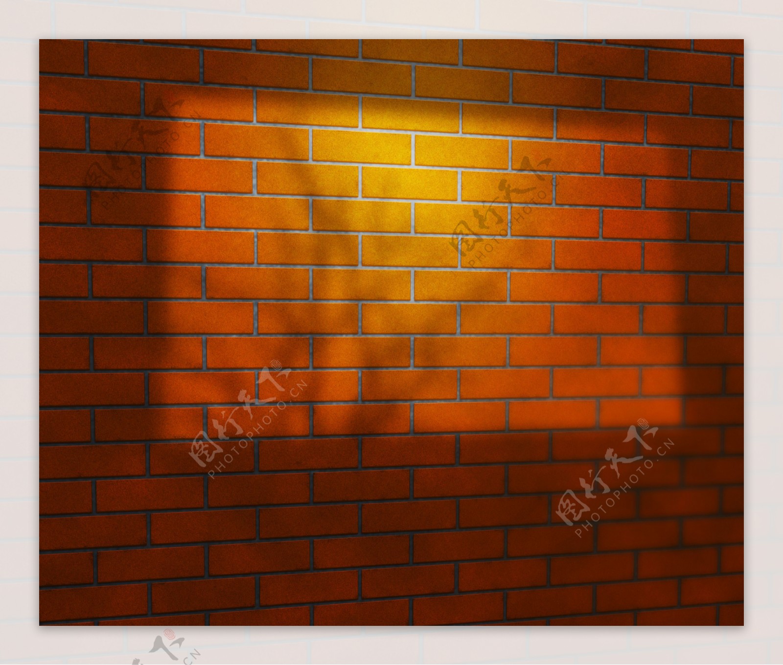 窗户光在砖墙上工作室背景