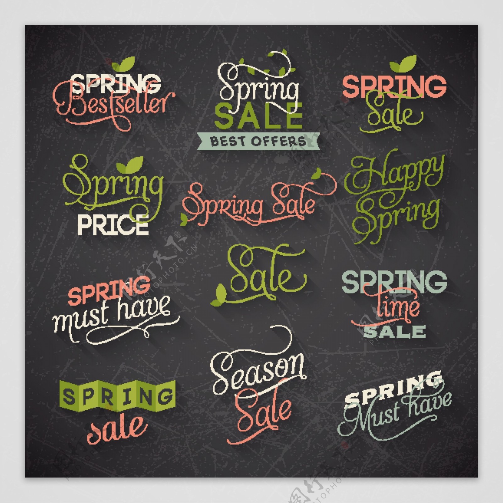 精美春季销售字体设计矢量素材