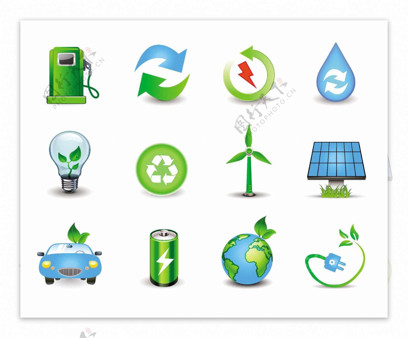 环境与绿色能源的图标