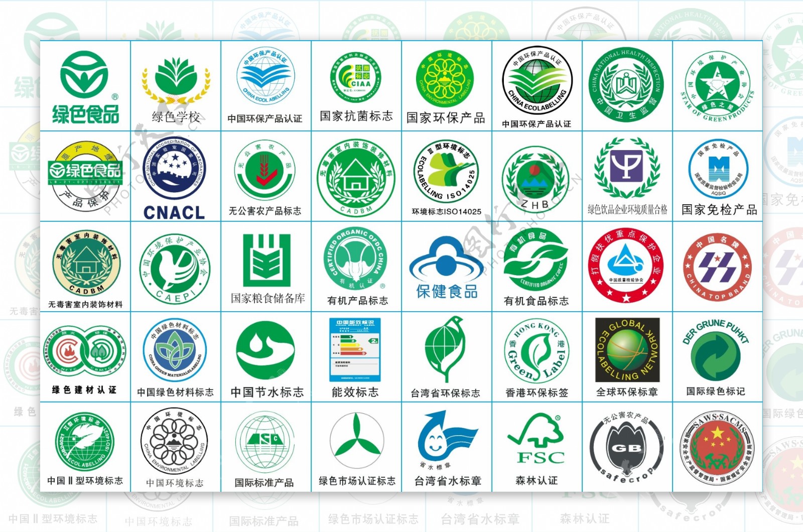 国家认证标志大全绿色标志免检标识图片素材国家认证标志矢量认证标志AI