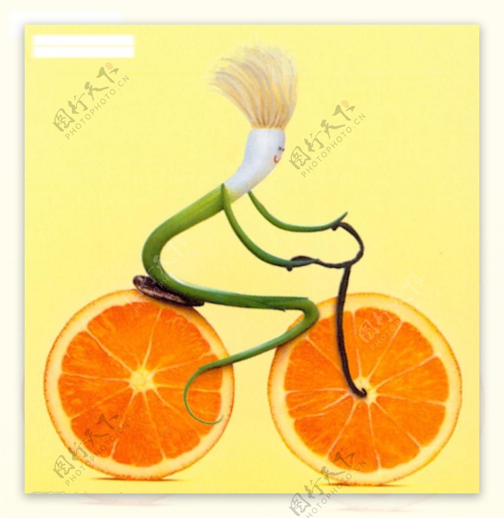 橙子创意单车图片