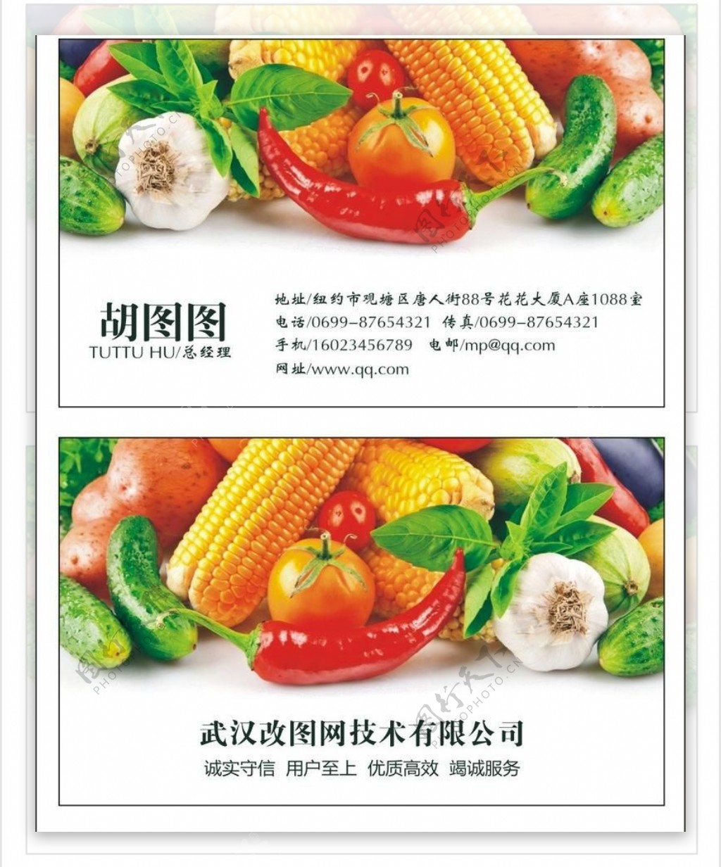 名片蔬菜种植图片