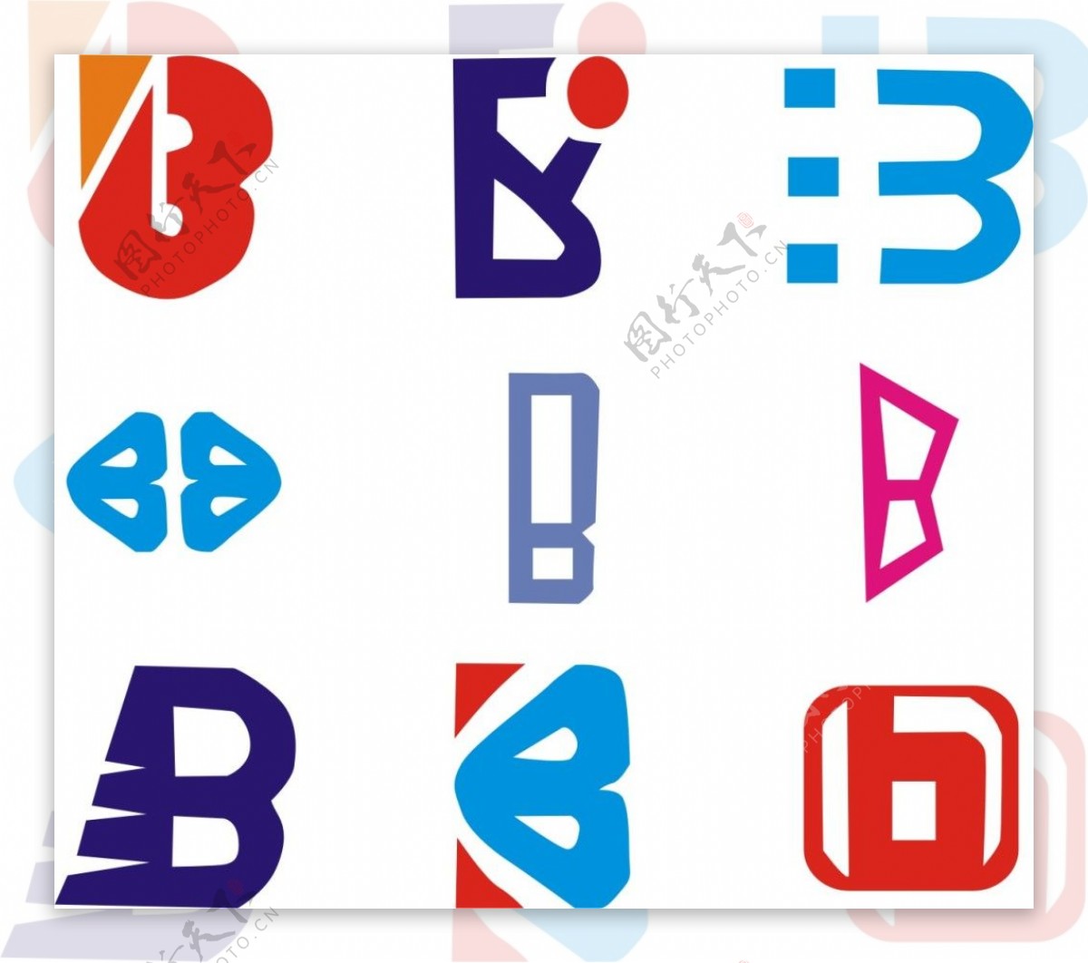 B字母LOGO设计素材