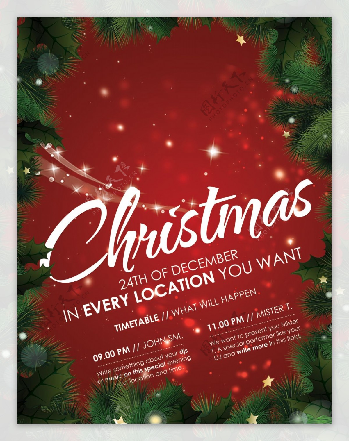 欧美圣诞快乐商业海报PSD源