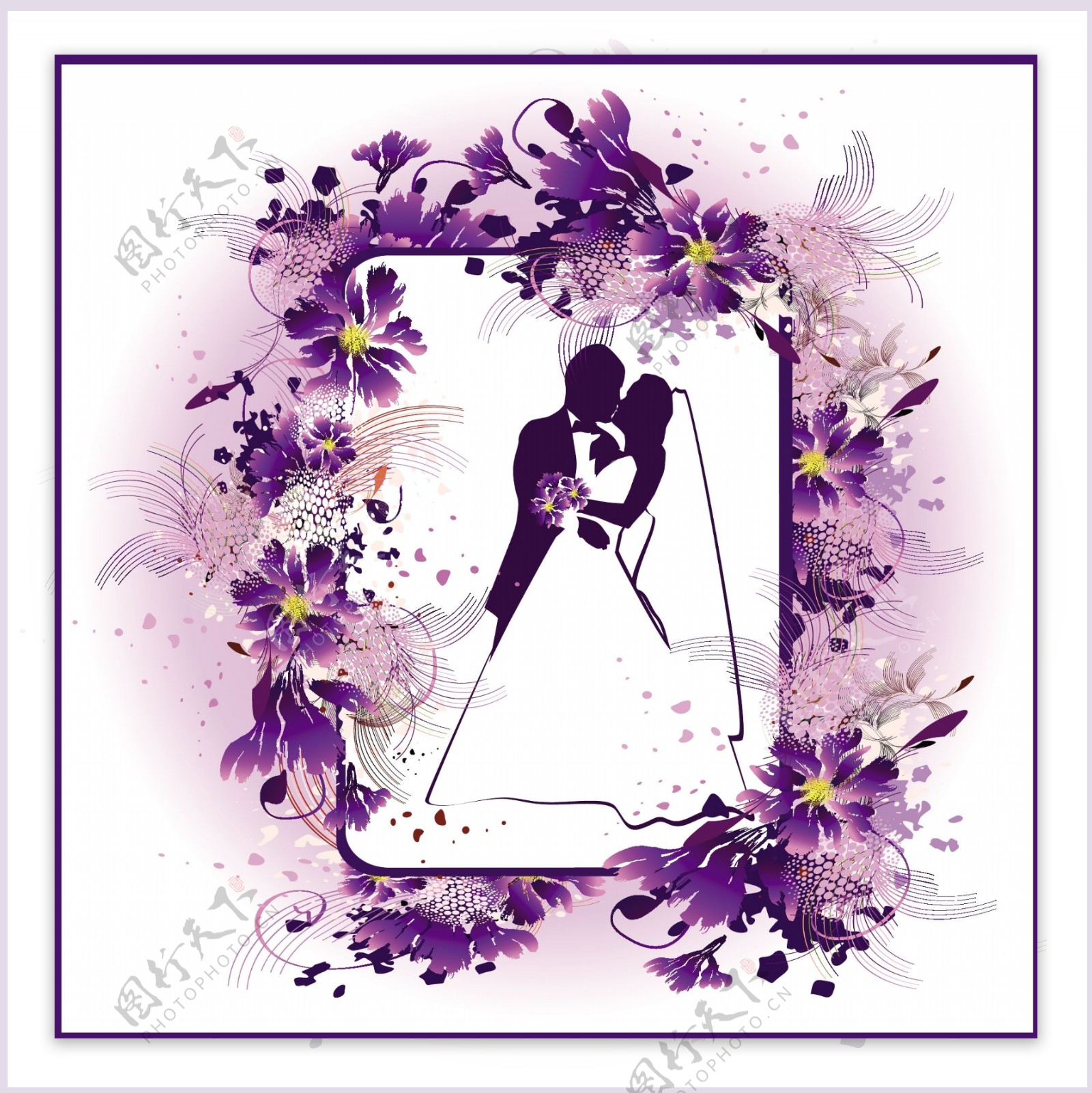 结婚花朵边框