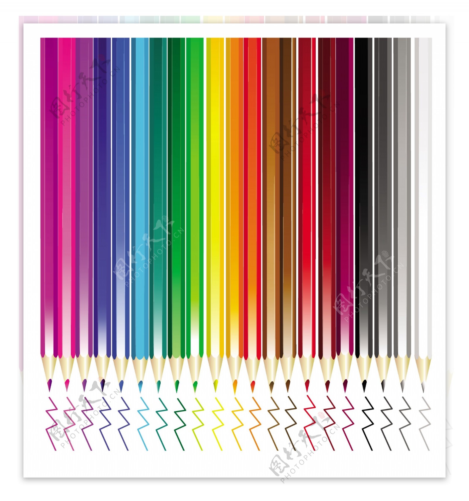 彩色铅笔矢量素材