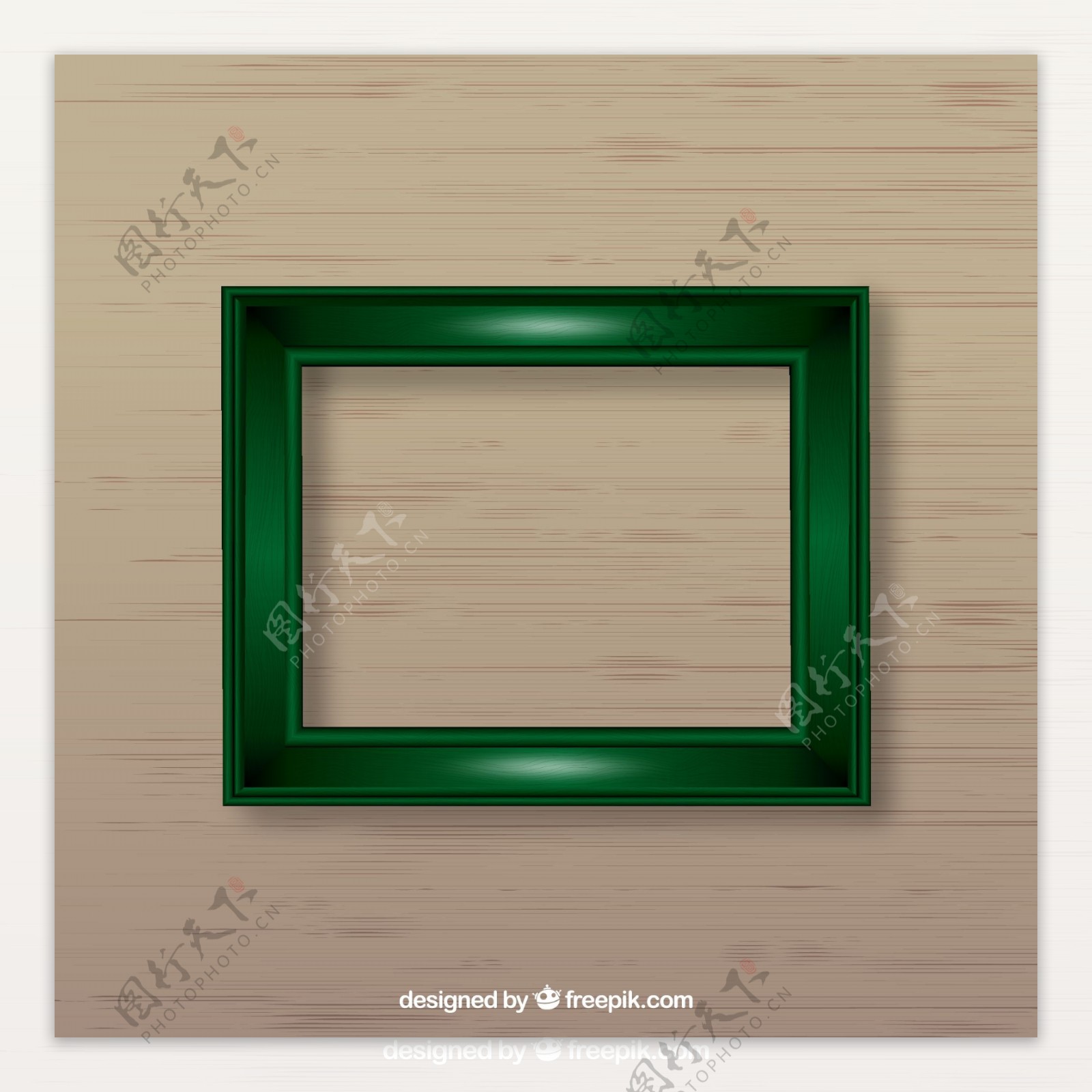 绿色质感相框设计矢量素材.