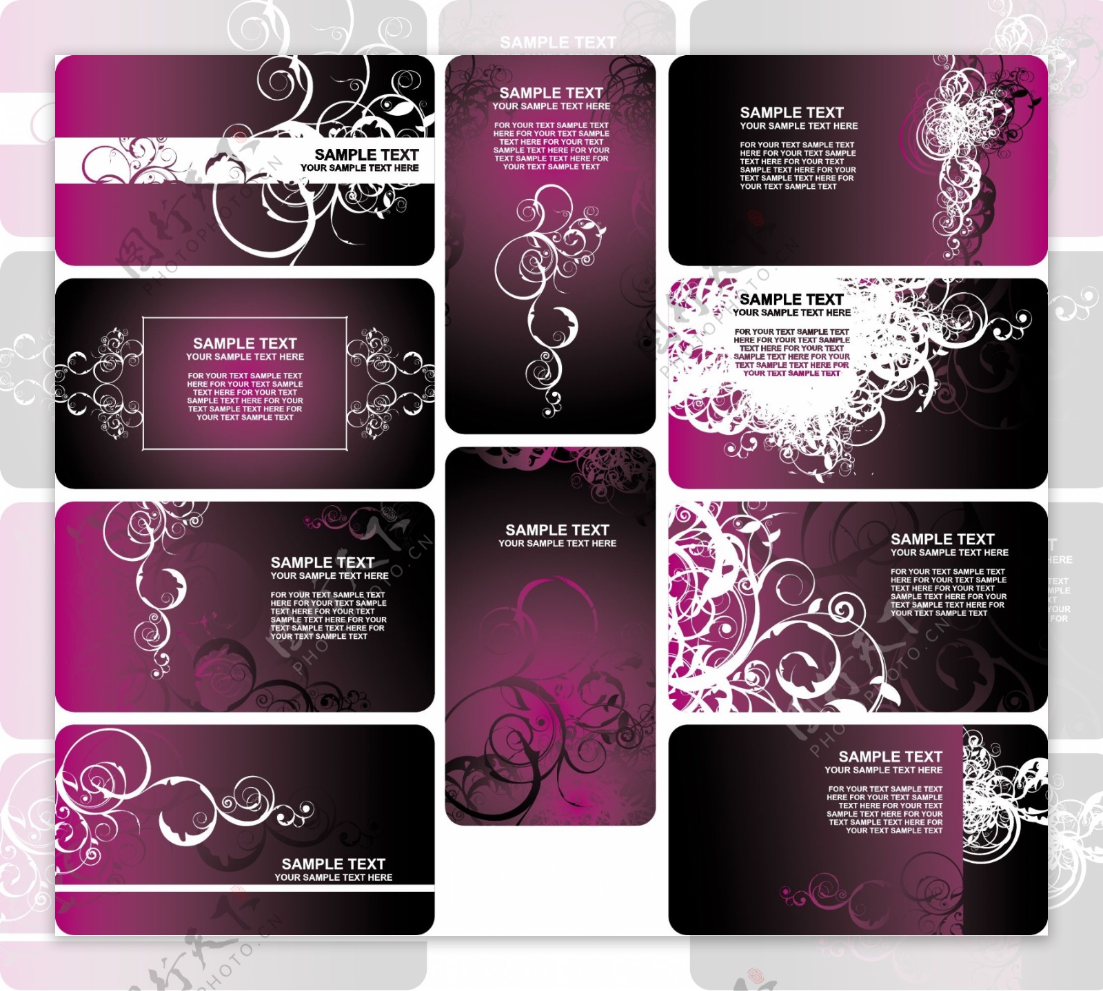 紫罗兰花纹卡片