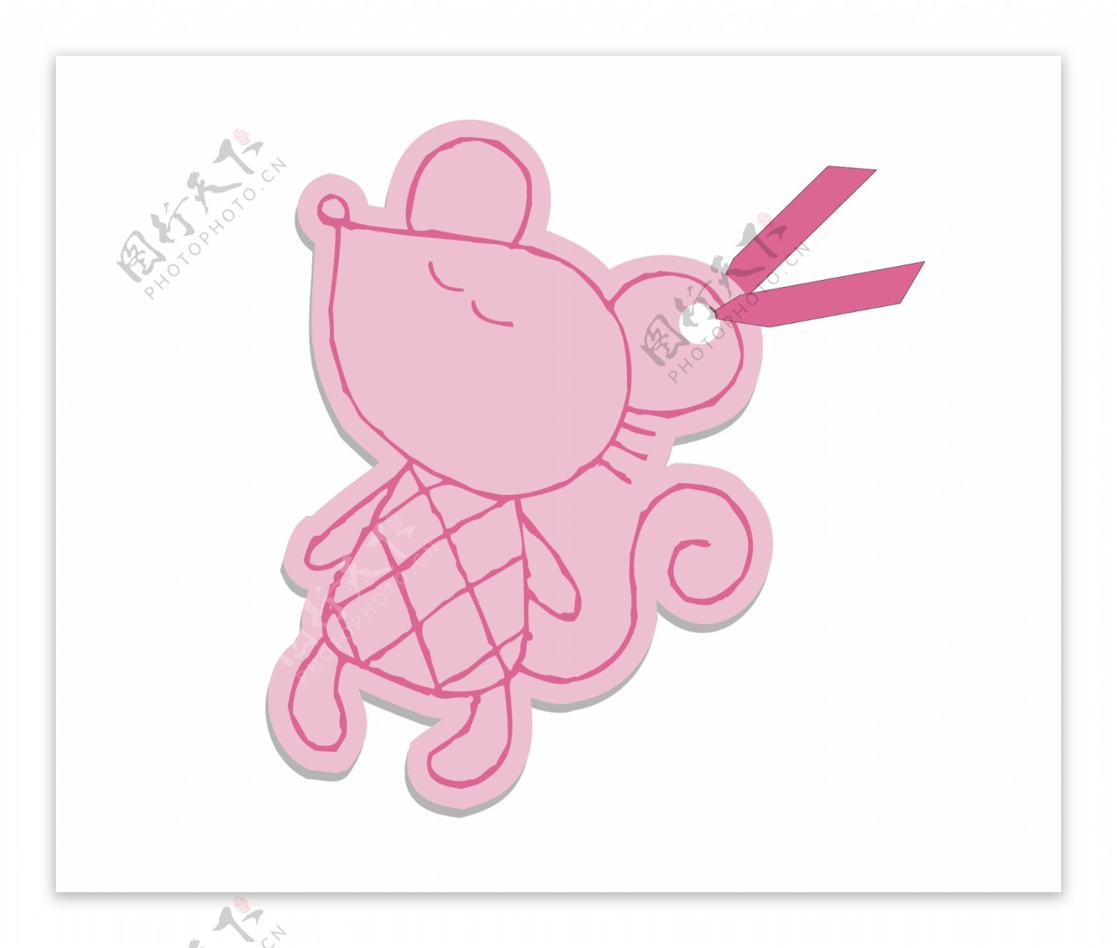 印花矢量图可爱卡通动物老鼠色彩免费素材