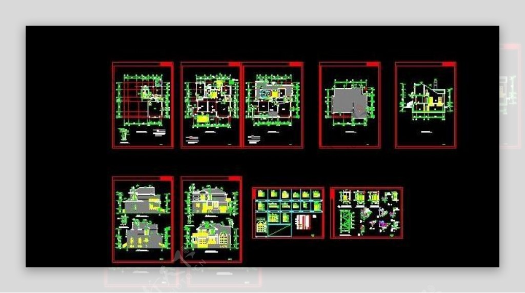 三层带车库实用型别墅设计图附带效果图15x14