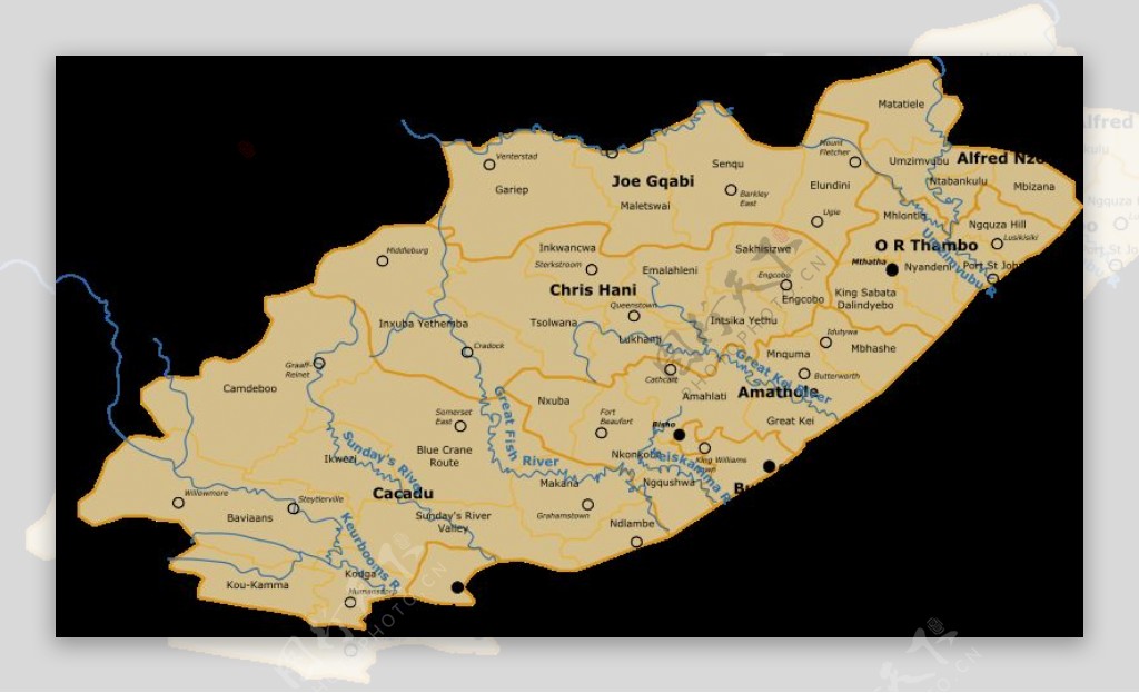 南非东开普省的地图