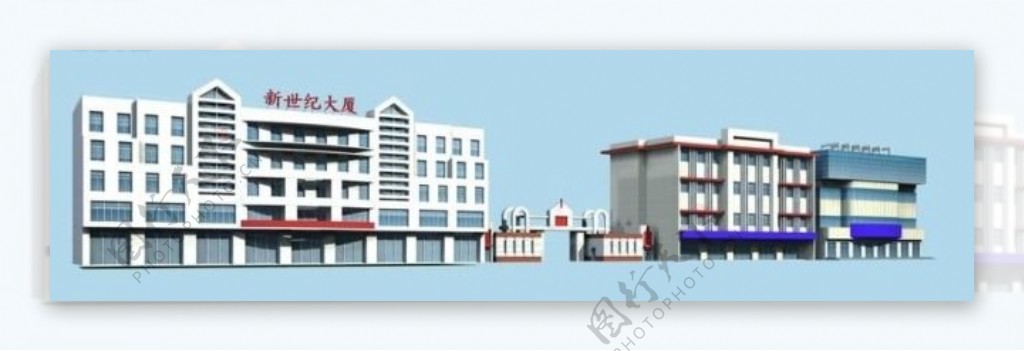 城市规划新世纪大厦建筑模型