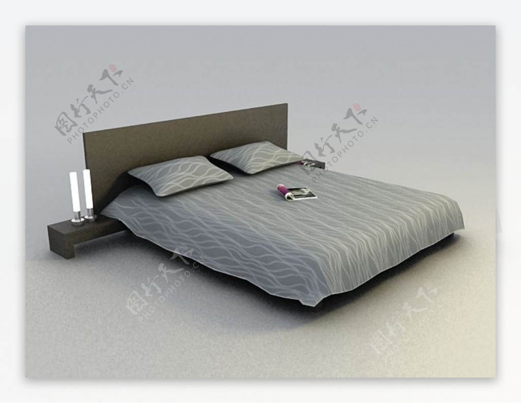 现代床3d模型家具模型54