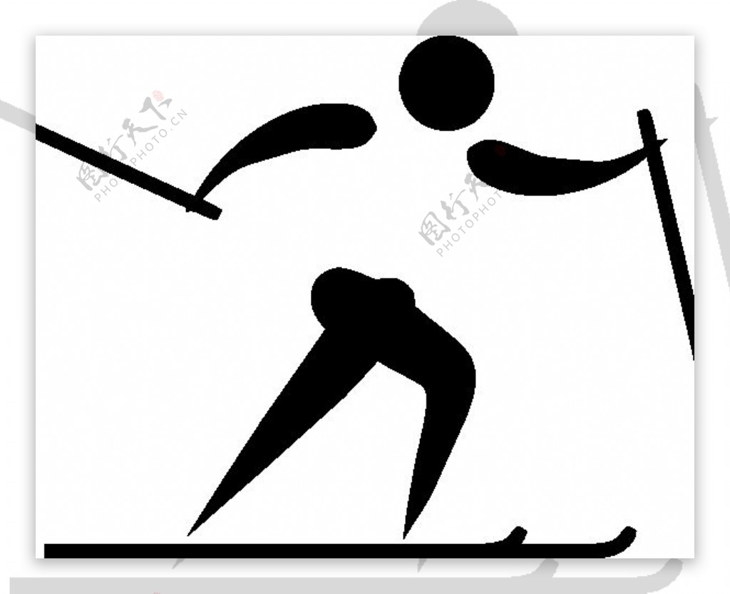 奥林匹克体育越野滑雪象形艺术剪辑