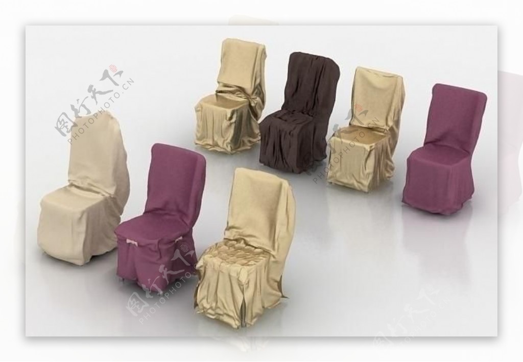 商业场合嘉宾套椅3d模型图片