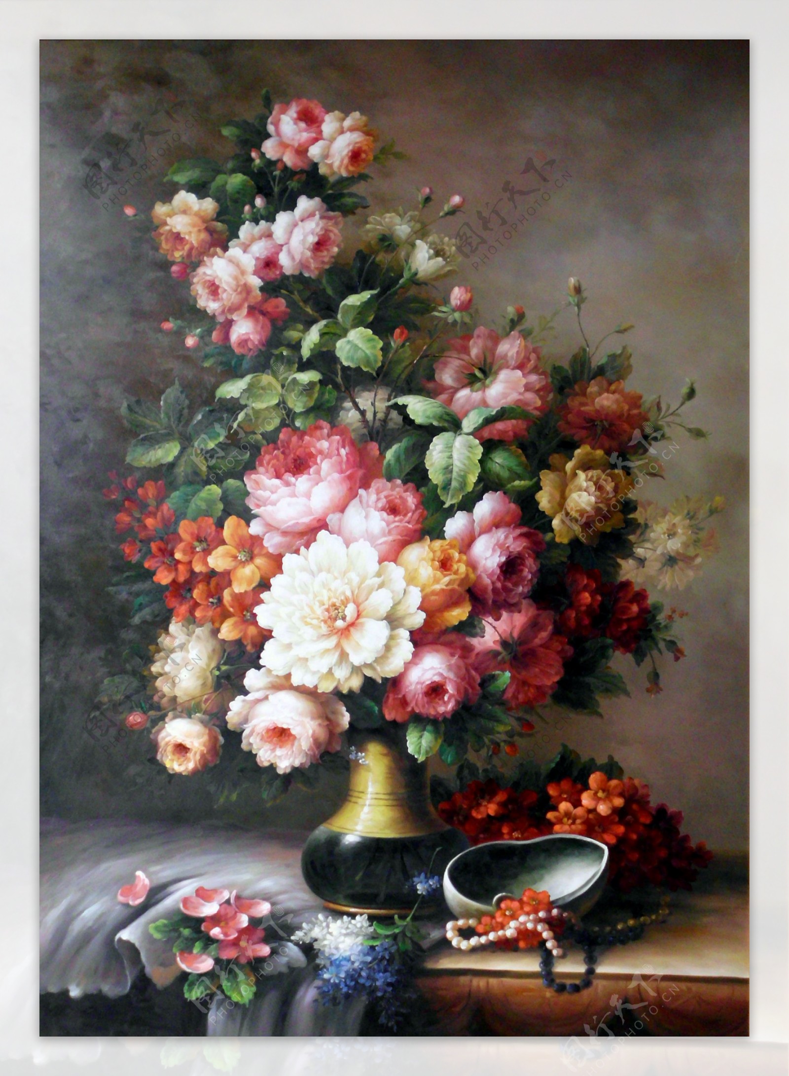古典花卉油画图片