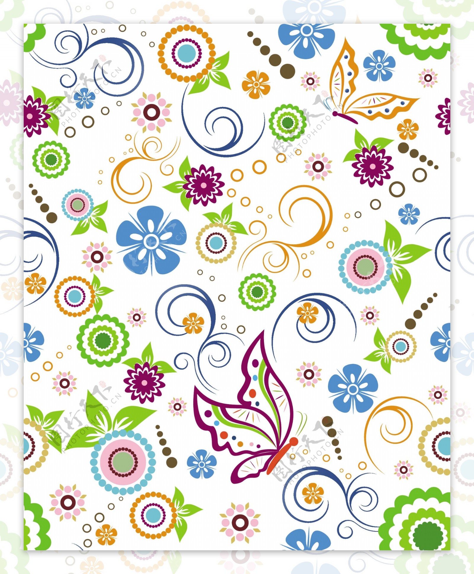 花和蝴蝶图案