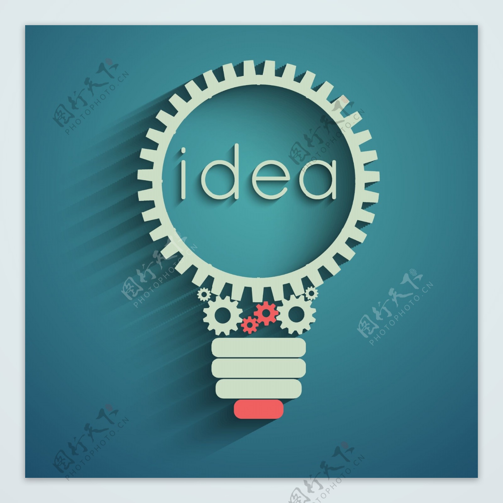海报齿轮灯泡IDEA创意