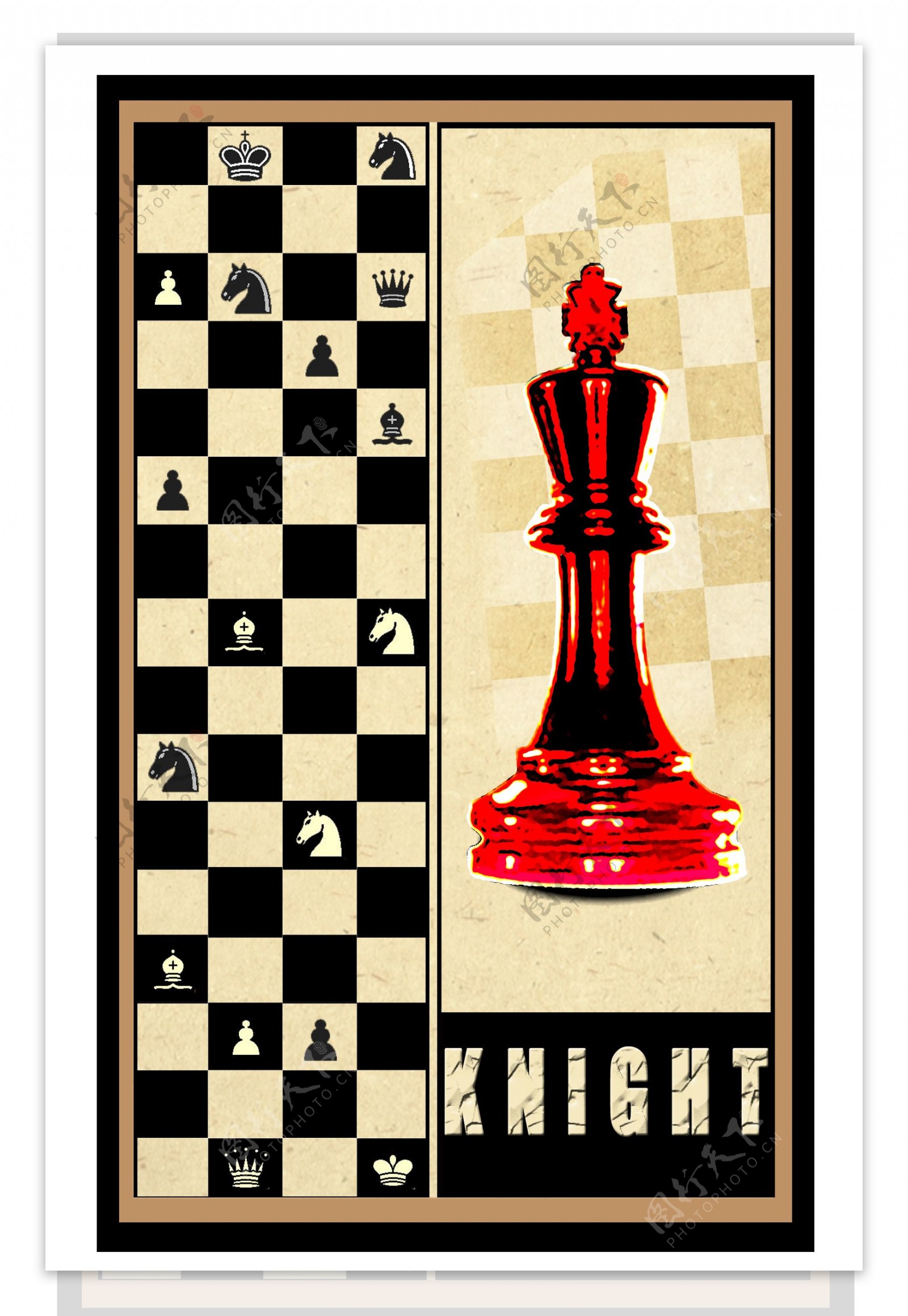 时尚国际象棋棋盘无框画装饰画图片