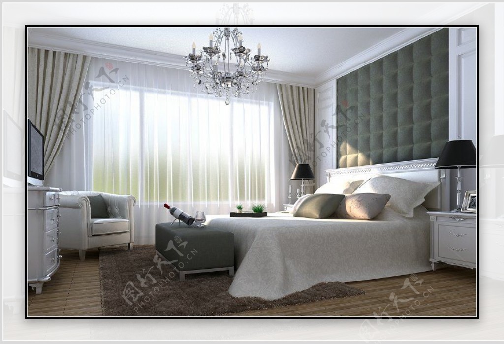 欧式室内卧室3d模型素材