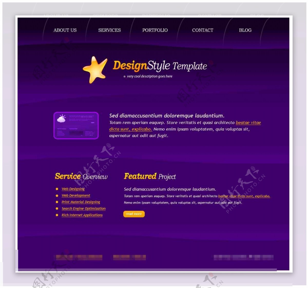 紫色商务企业网站CSS模板
