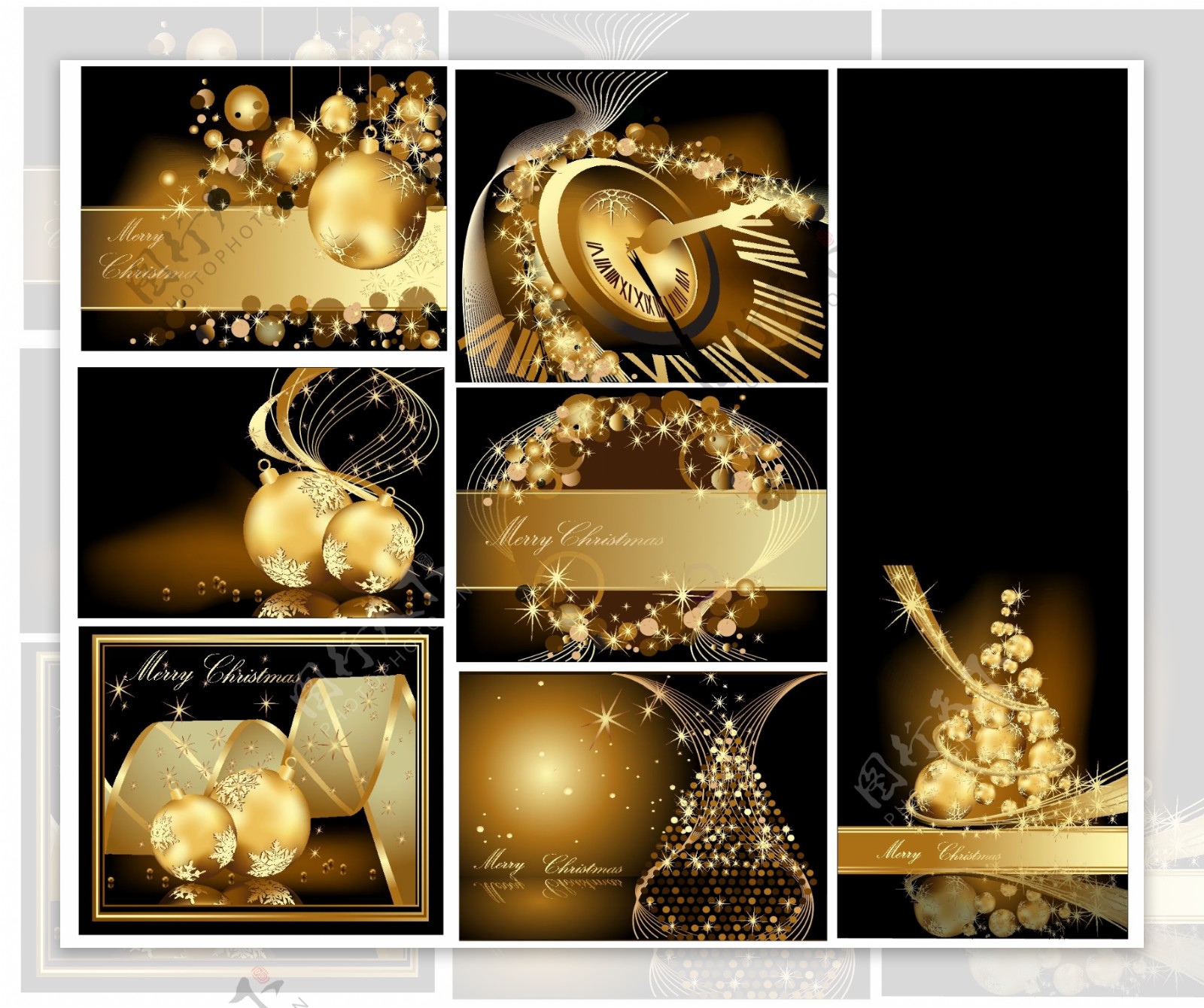 金黄圣诞节背景图片