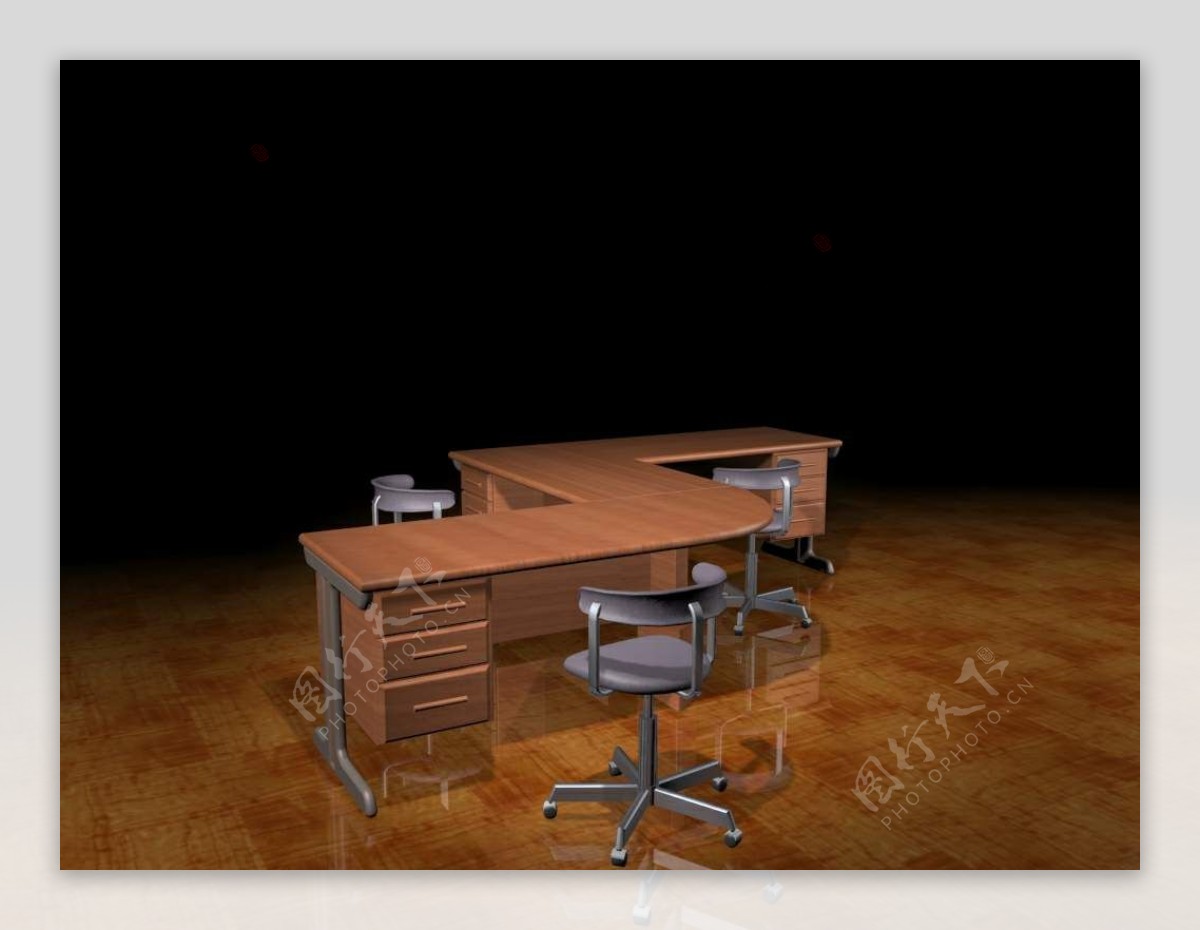 办公家具办公桌3d模型3d素材模板221