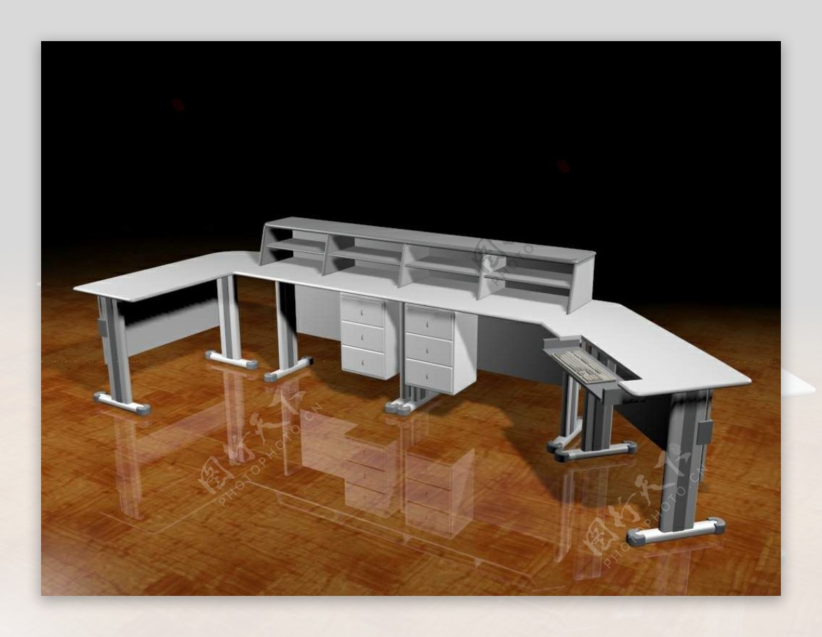 办公家具办公桌3d模型3d素材模板210
