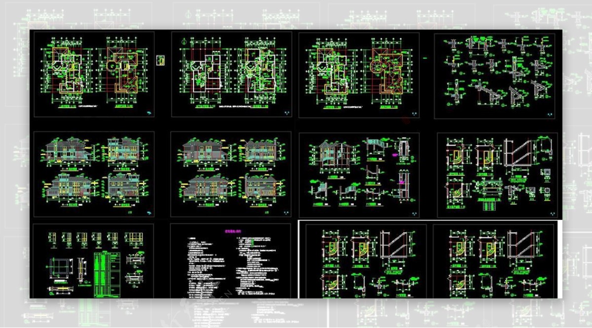 别墅建筑CAD施工图