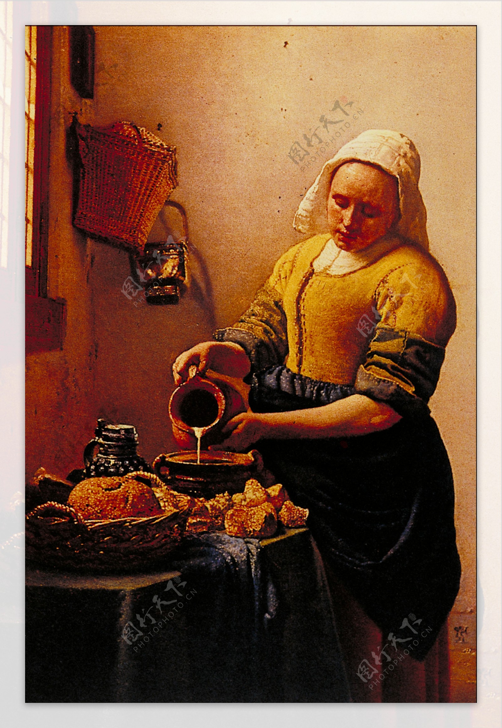 油画做饭的妇女图片