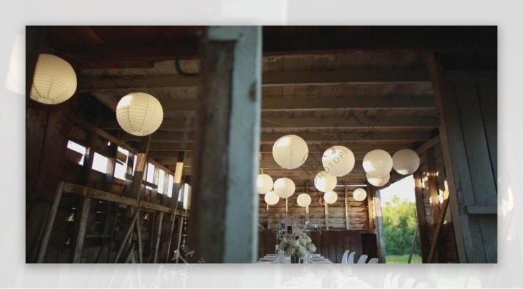 建筑木屋灯笼视频素材图片