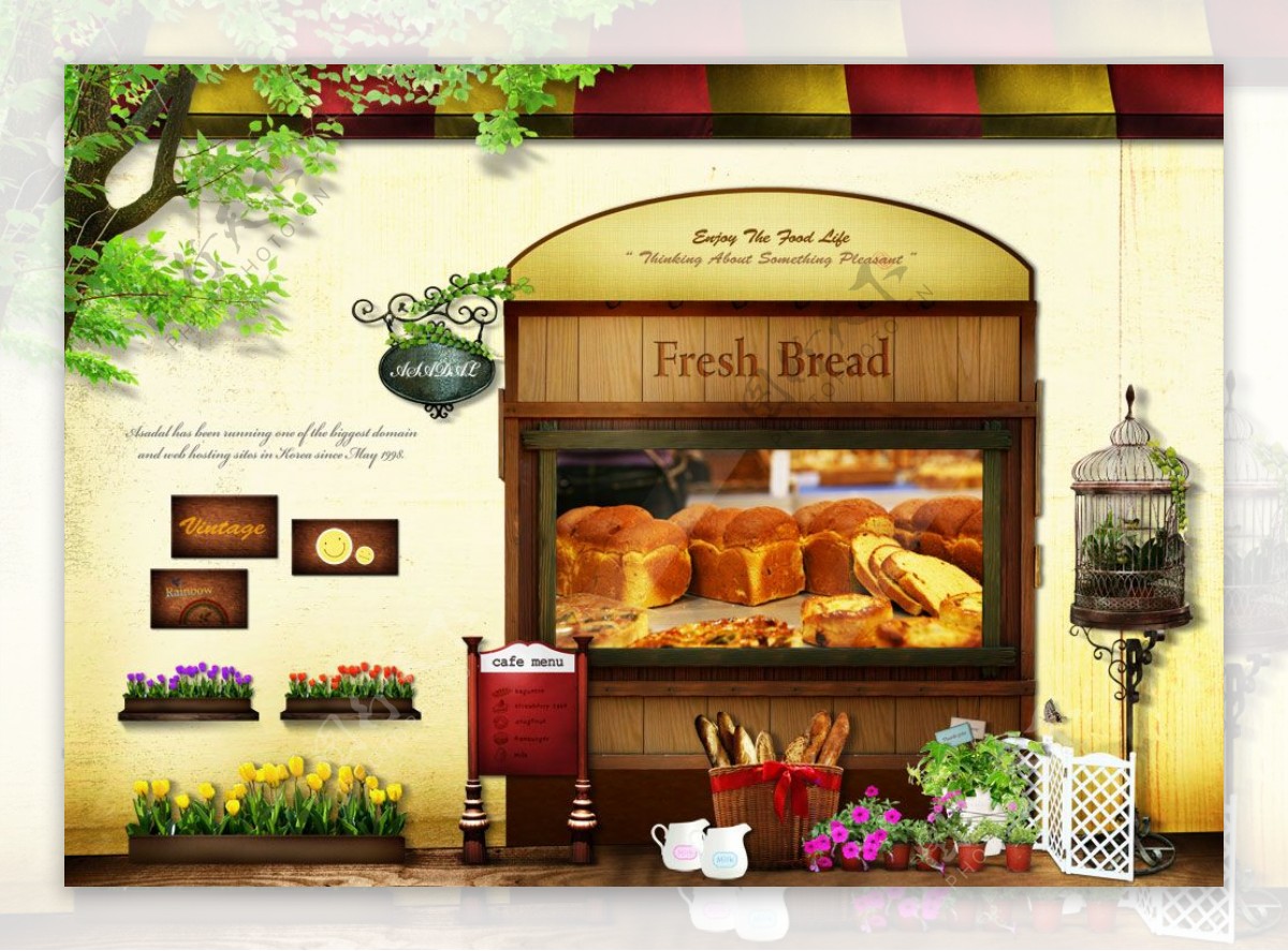 面包房橱窗广告下载