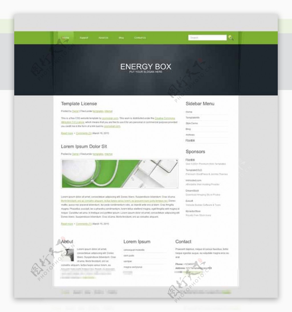 绿色导航精品网页模板