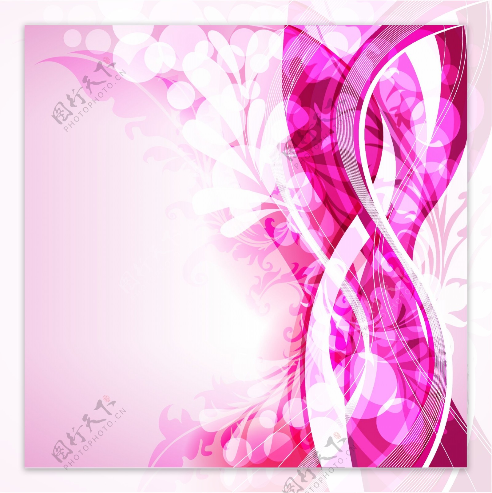 粉色花纹背景图矢量模板